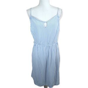 AUW Blue and White Striped Dress